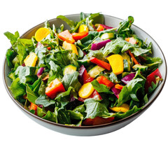 Colorful Vegetable Salad in Bowl Transparent PNG Background
