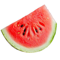 Red Watermelon Slice Isolated on Transparent PNG Background