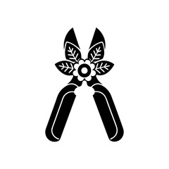 creative details gardening scissors icon Vector Illustration