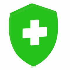Fototapeta premium render 3d illustration medical guard shield insurance symbol isolated vector