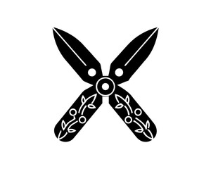 creative details gardening scissors icon Vector Illustration