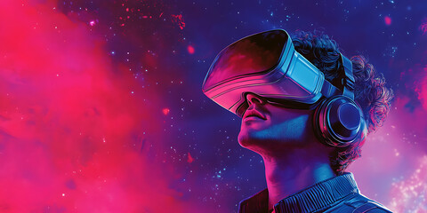 Obraz premium Exciting High-Tech Futuristic VR Gaming Tournament for Immersive Esports Competition