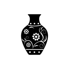 creative details flower vase icon Vector Illustration