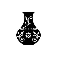 creative details flower vase icon Vector Illustration