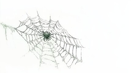 Intricate Spider Web with Black Spider Illustrating Nature’s Artistry