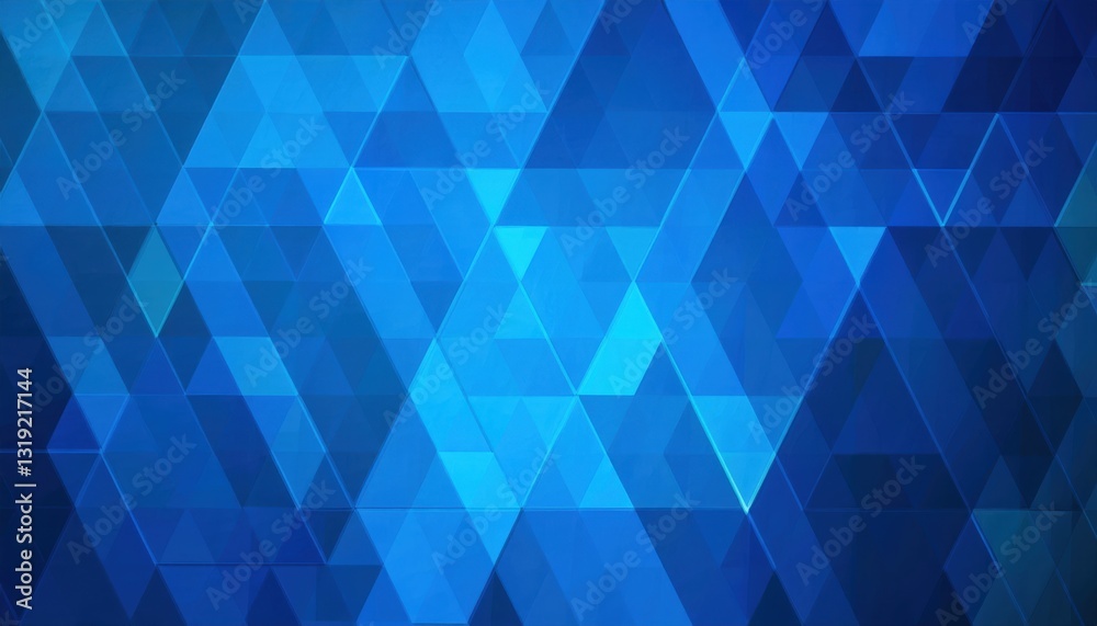 Aufkleber abstract geometric blue triangle pattern with layered transparency, modern digital background for te
