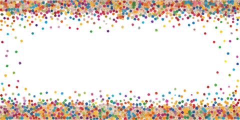  Vibrant Confetti Border & Seamless Pattern – Transparent PNG. Colorful Confetti Frame with Repeatable Pattern – Isolated DesigN.AI Generated