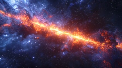 35. A glowing galactic rift splitting through the darkness, representing the dawn of existence