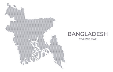 Obraz premium Stylized map of the Bangladesh made from hexagons