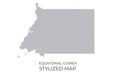 Stylized map of the Equatorial Guinea made from hexagons