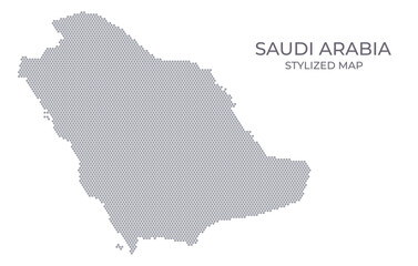 Fototapeta premium Stylized map of the Saudi Arabia made from hexagons