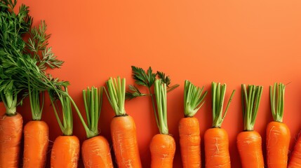 Celebrating world carrot day with fresh carrots design for festive events. World Vegan Day. Healthy Food. World Vegetarian Day. Copy space