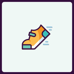 Vibrant running shoe symbol, active footwear design, graphical element