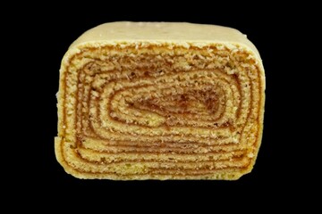 Traditional roll cake also known as Swiss roll, filled with guava paste, a typical cake from Brazil, more specifically from Pernambuco