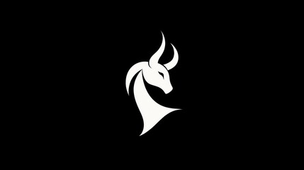 Fototapeta premium Abstract bull head silhouette, graphic design, minimalist, branding, potentially for logo or website