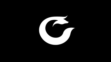 Obraz premium Abstract Bull Silhouette in Circle, Minimalist Design, Potential Use for Branding or Icon