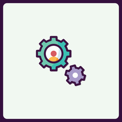 Colorful gears icon symbolizing collaboration, workflow, and efficient process