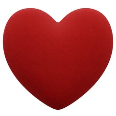 Fototapeta premium 3D Red Heart Isolated on White Background, Velvety Heart Rendering