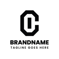 Letters CI or IC Geometric Monogram Logo, suitable for any brand with IC or CI initials