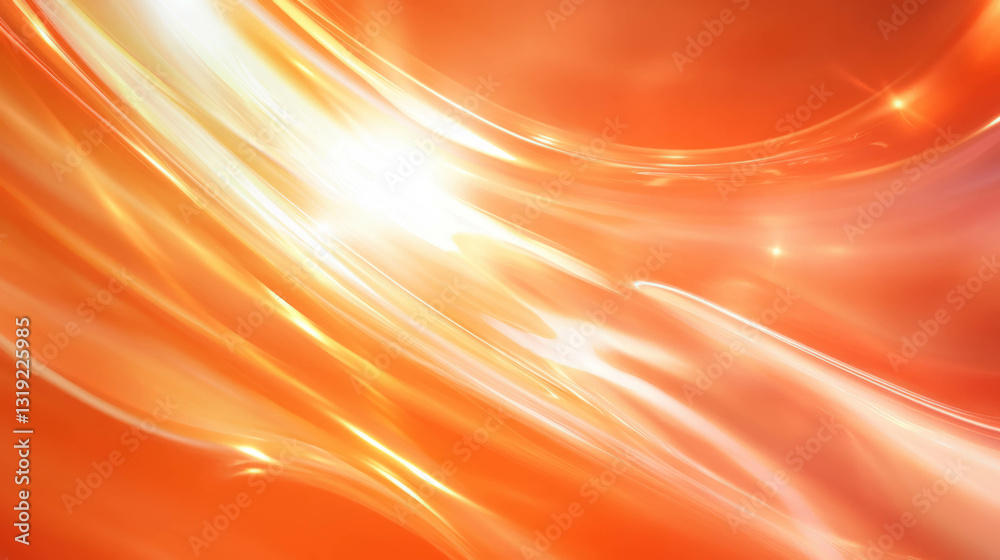 Poster Vivid abstract chaos background with dynamic orange and yellow wave patterns