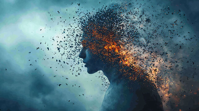 A surreal being shedding layers of illusion, unveiling self-discovery and higher consciousness. 