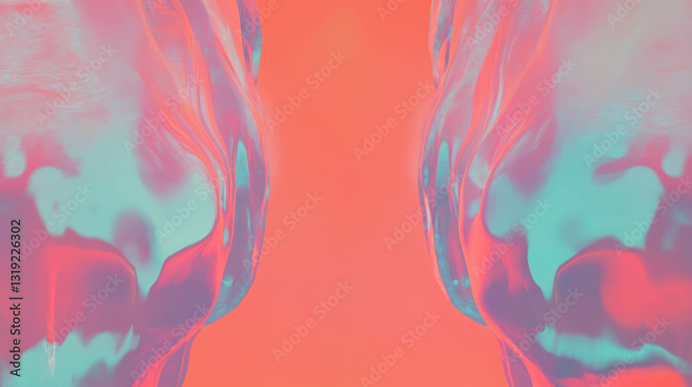Poster Vibrant ancient abstract background with surreal chaotic patterns