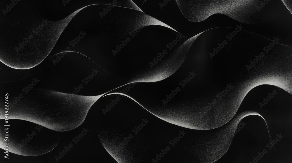 Poster Abstract chaos in charcoal waves background design