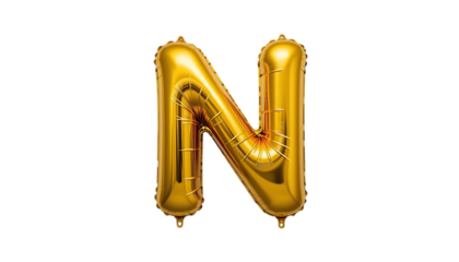 Golden inflatable balloons letters N