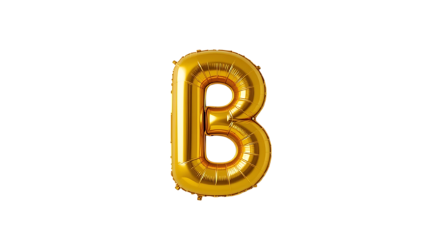 Golden inflatable balloons letters B