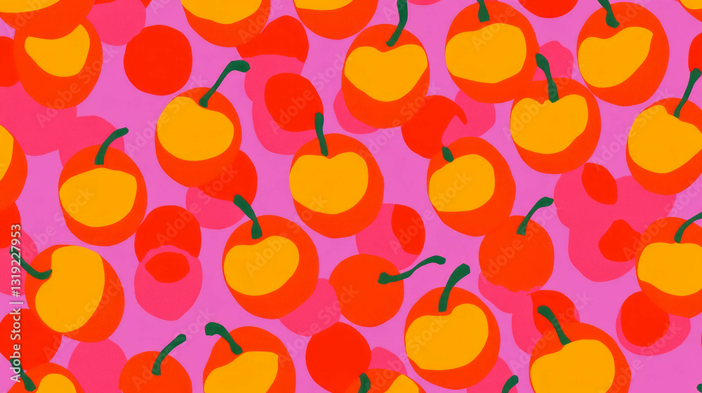 Poster cheerful and elegant fruit pattern for design and decor