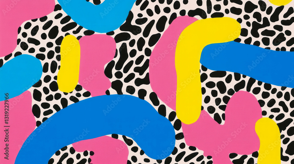 Aufkleber Cheerful colorful abstract pattern with elegant and simple chaotic design
