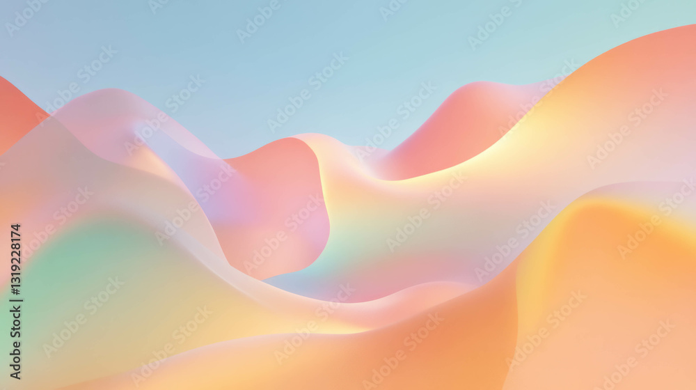 Poster Cinematic abstract background with colorful flowing waves and chaotic patterns