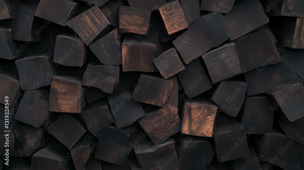 Poster Rustic wood block texture pattern ideal for background design