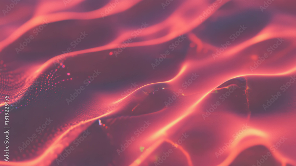 Poster abstract close-up of vibrant wavy texture with light reflections