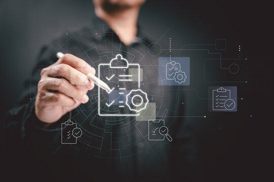 Process Optimization and Quality Control. It signifies structured process improvements, ensuring accuracy, quality assurance, and operational efficiency in business or project management.