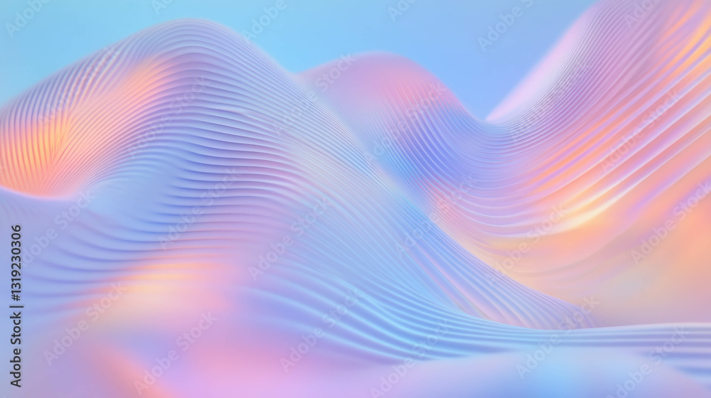 Poster vibrant abstract gradient waves in smooth pastel tones – ideal for modern backgrounds and designs