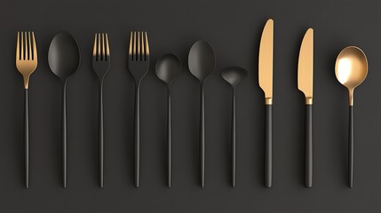 Linear Cutlery: Hand-Drawn Cooking Utensils for Restaurant Logos, Menus