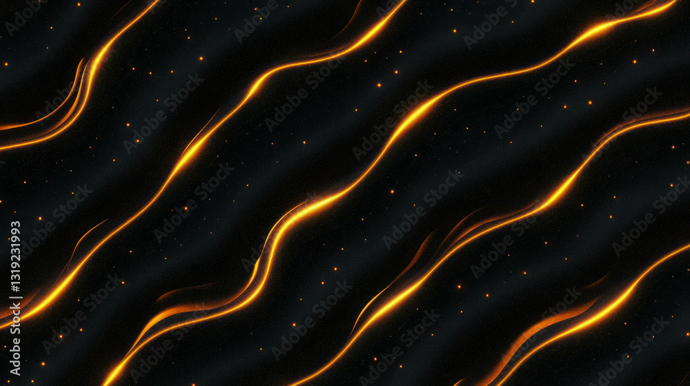 Poster Dramatic and elegant abstract pattern with fiery waves in chaotic flow
