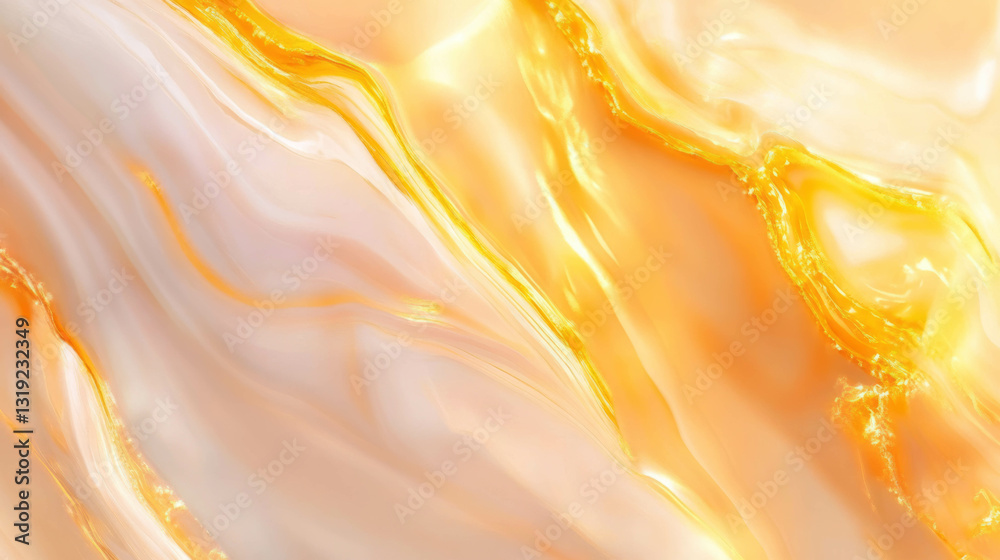 Poster Elegant abstract background with flowing golden waves for design projects