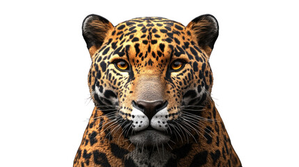 Obraz premium close up of a leopard isolated on white background