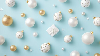 Colorful spheres on a soft blue background, playful design, vibrant decor, perfect for invitations or playful themes.