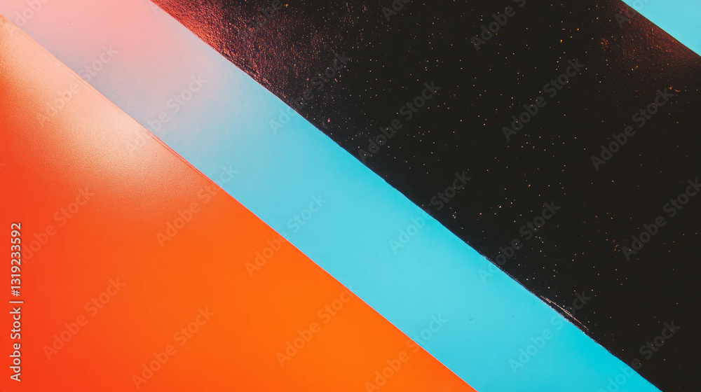Poster vibrant flat lay with colorful geometric abstract background for creative design