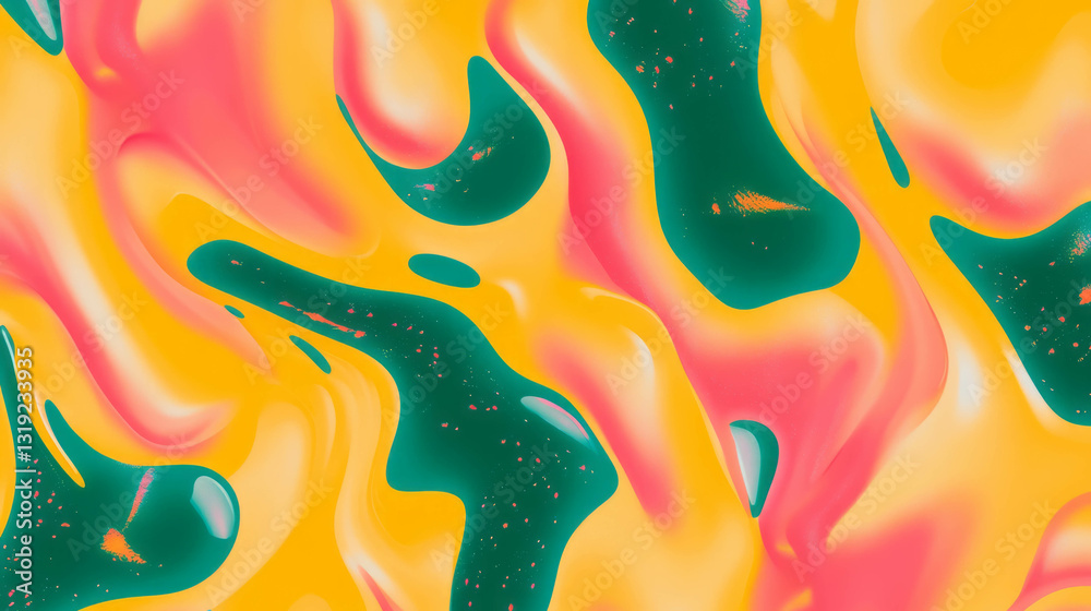 Poster vibrant abstract fluid art background with multicolored swirls for creative designs