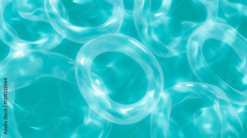 Poster Elegant and simple fluid pattern design with turquoise tones