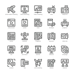 Digital Campaign Icon pack for your website, mobile, presentation, and logo design. Digital Campaign Icon outline design. Vector graphics illustration and editable stroke.