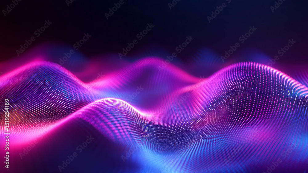 Aufkleber Futuristic abstract background with chaotic neon wave patterns for creative design