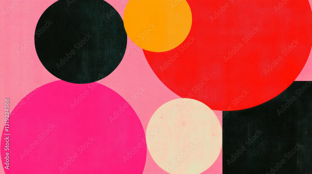 Poster vibrant geometric abstract background with colorful circles for modern design projects