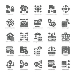 Data Integration Icon pack for your website, mobile, presentation, and logo design. Data Integration Icon solid design. Vector graphics illustration and editable stroke.