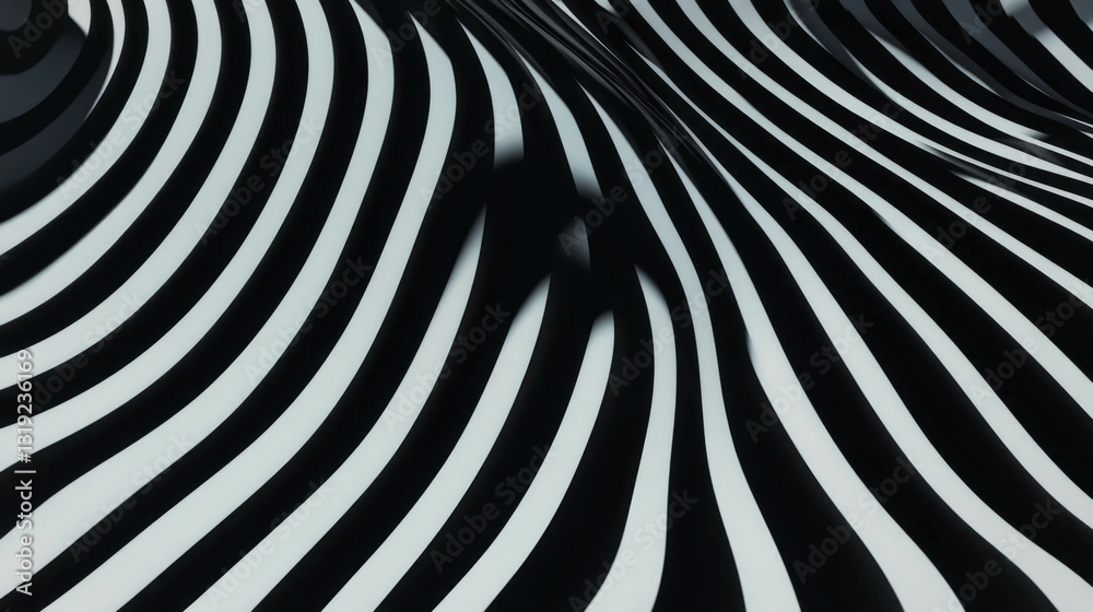 Poster hypnotic abstract chaos background with striking black and white patterns