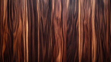 Naklejka premium Wood texture background, rich brown hues, smooth waves and grain patterns, ideal for rustic design projects or presentations.